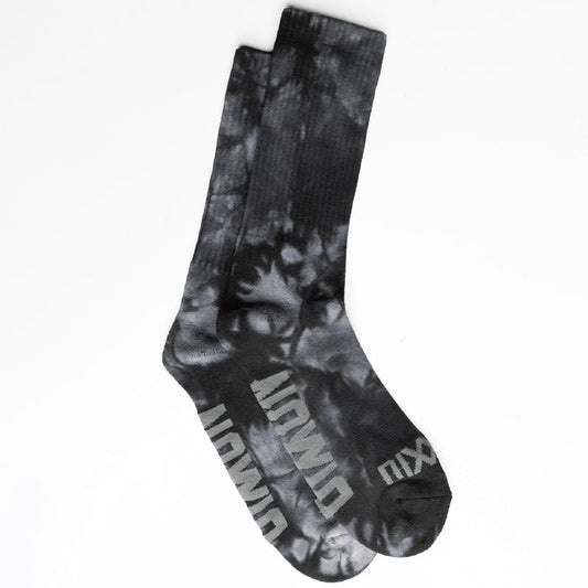 Black Tie Dye Crew Socks