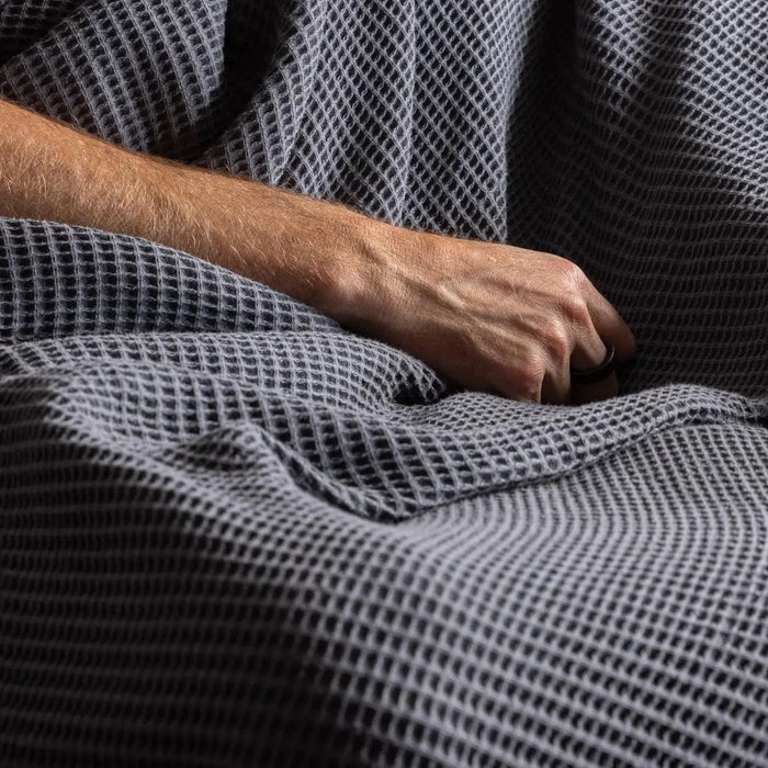 ettitude Slate Blissful CleanBamboo® Waffle Throw Blanket