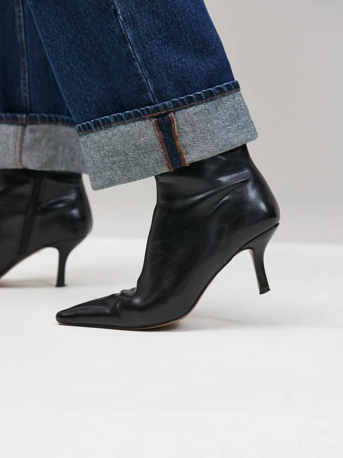 Blue Denim Turn Up Hem Jeans
