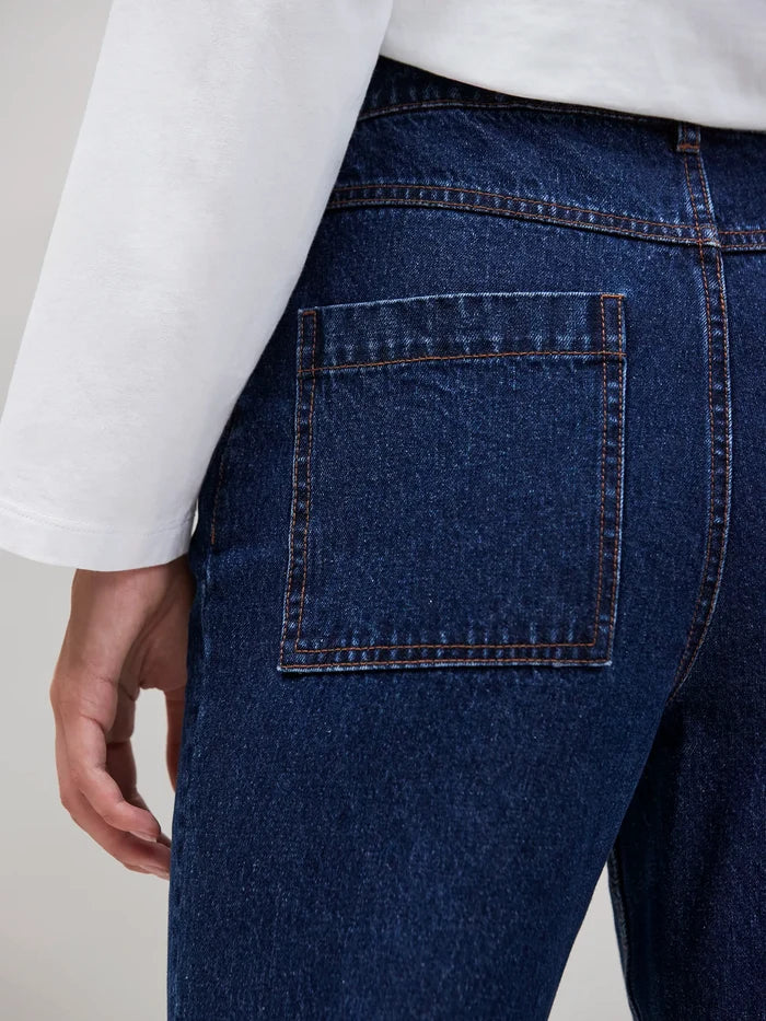 Blue Denim Turn Up Hem Jeans
