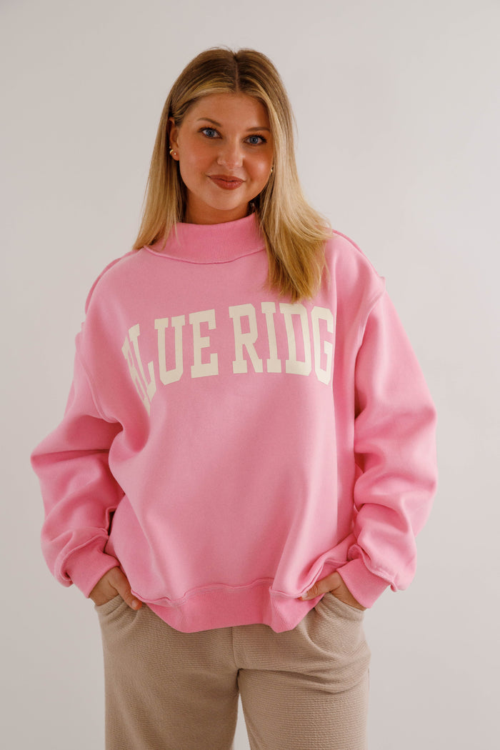 Blue Ridge GA Pullover- Downtown Blue Ridge, GA- Oversized Park Mockneck