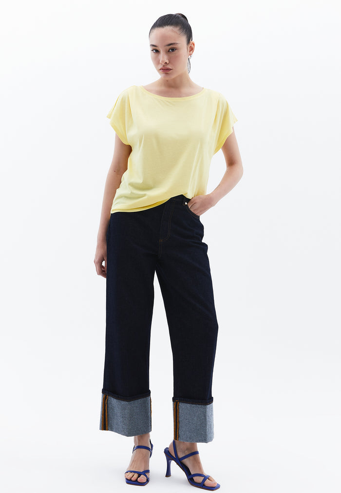 Boat Neck T-Shirt - SUNSHINE