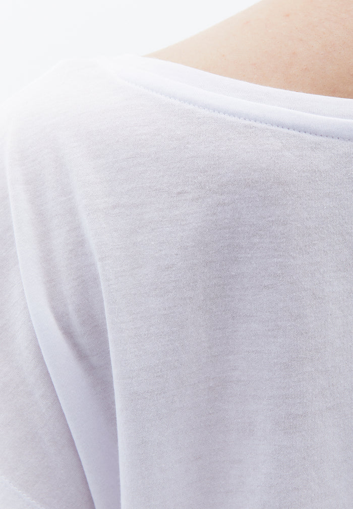 Boat Neck T-Shirt - WHITE