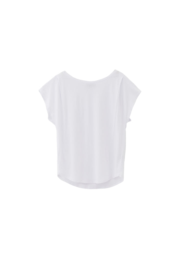 Boat Neck T-Shirt - WHITE