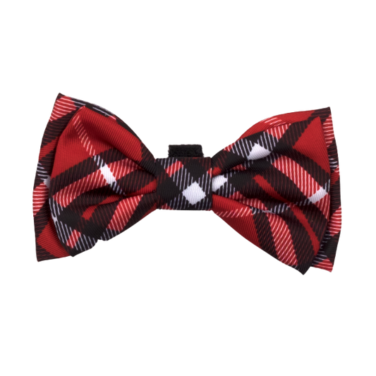 BIAS-PLAID-RED-DOG-BOW-TIE