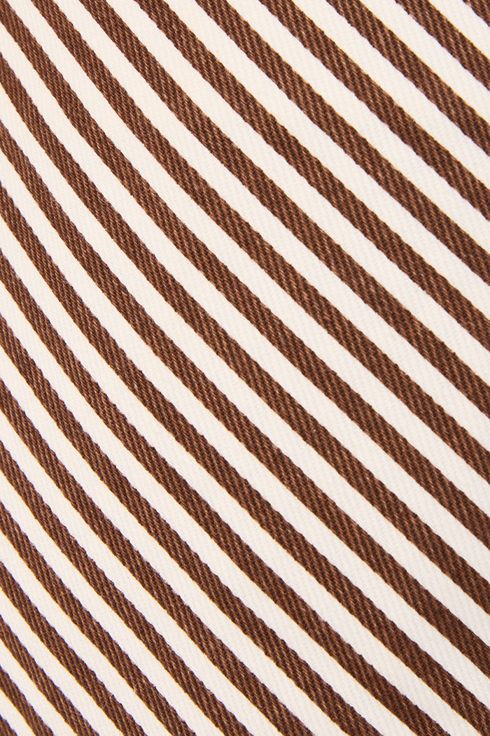 Brown Stripes Pockets Twill Shorts_7