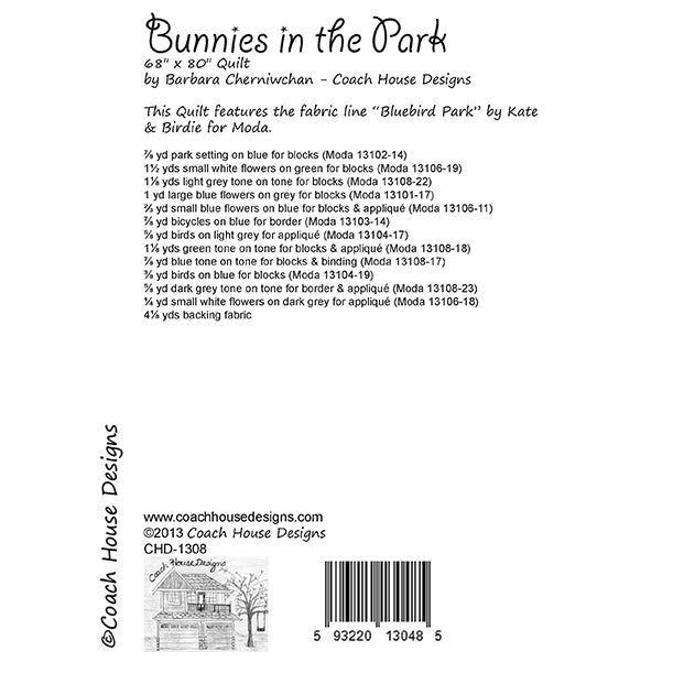 Bunnies in the Park Downloadable PDF Quilt Pattern
