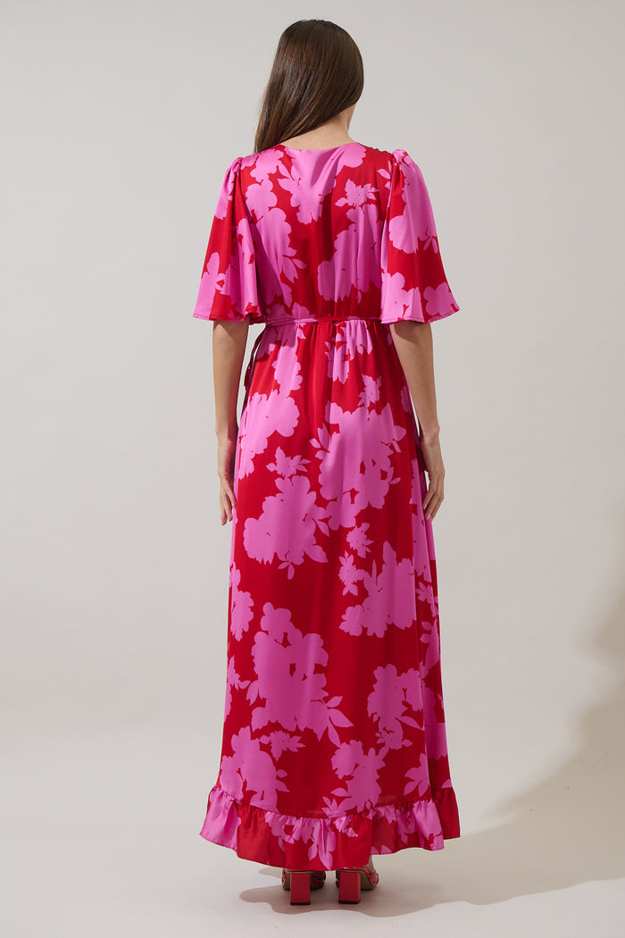 Burning Love Abelia Hi-Low Maxi Wrap Dress