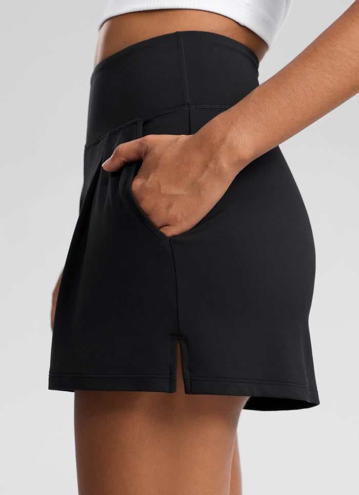 CRZ YOGA Women’s Butterluxe Casual Pocket Linerless Shorts 3" Black