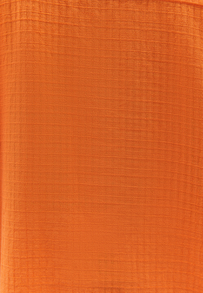 Button Detailed Oversize Shirt - SUN ORANGE