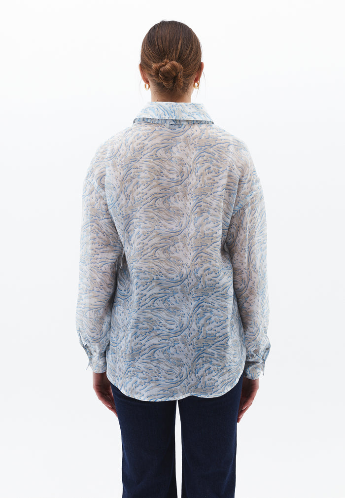 Button Detailed Shirt - ABSTRACT COMB