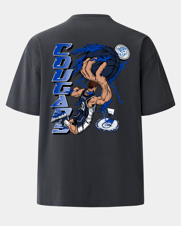 BYU Slam Dunk Faze Heavyweight Tee Charcoal Back