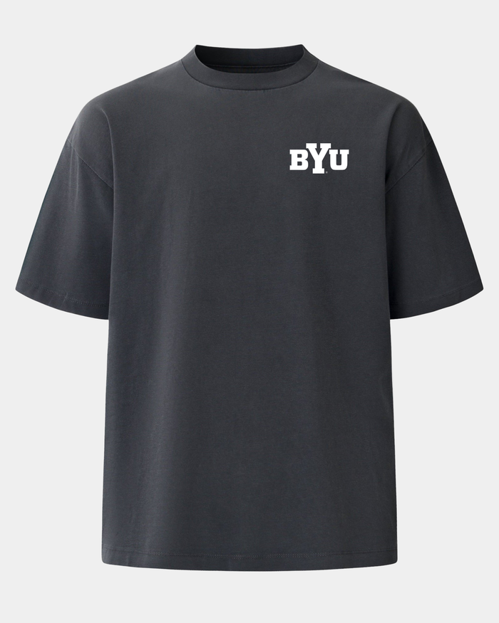 BYU Slam Dunk Faze Heavyweight Tee Charcoal Front