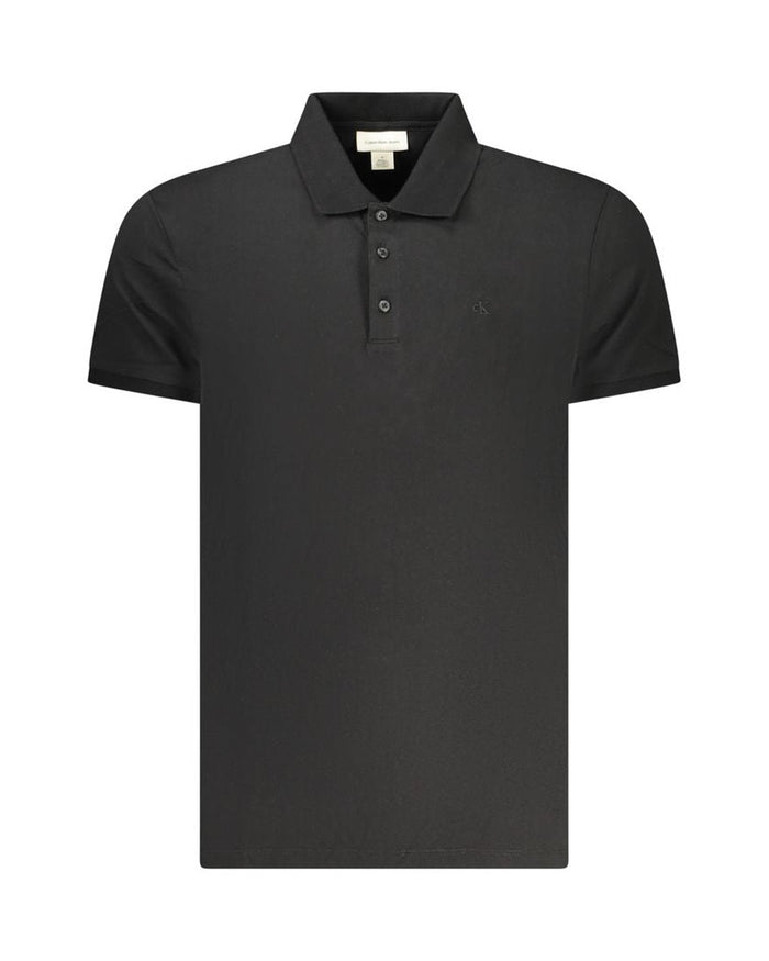 Calvin Klein Black Cotton Men Polo Shirt
