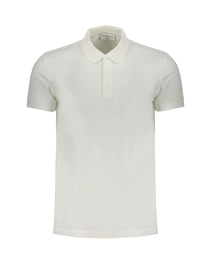Calvin Klein White Cotton Mens Polo Shirt