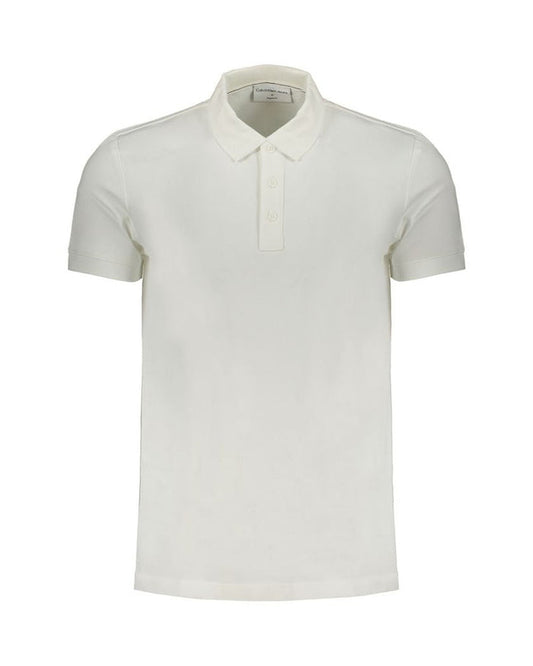 Calvin Klein White Cotton Mens Polo Shirt