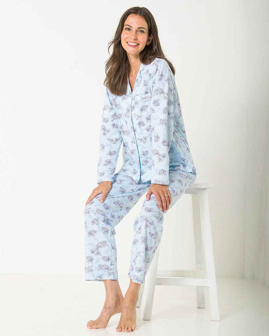 Camila Floral Pure Cotton Long Sleeve Pyjamas - The Classic Boutique