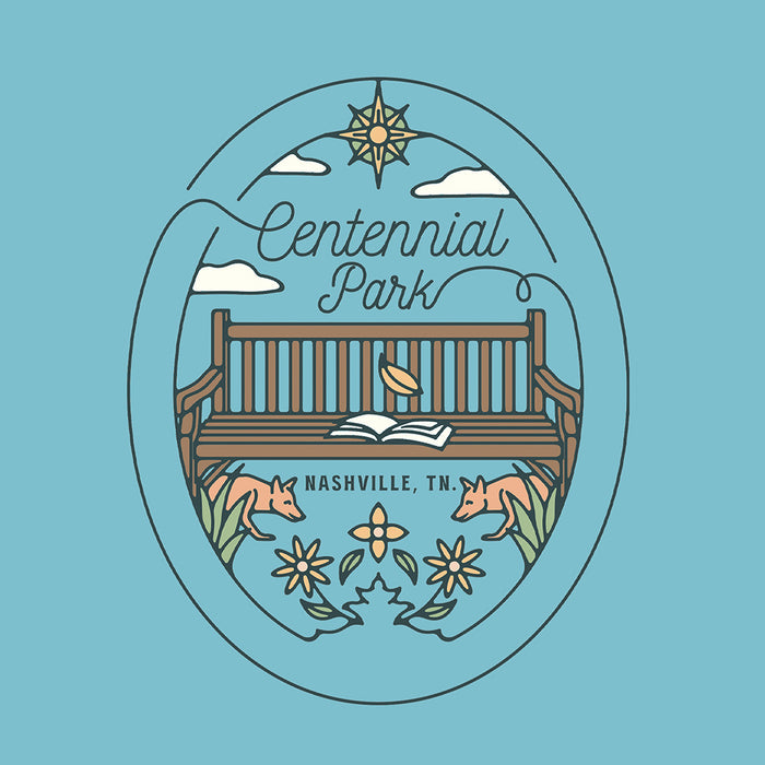 Centennial Park Bench  Crewneck Sweatshirt - oval