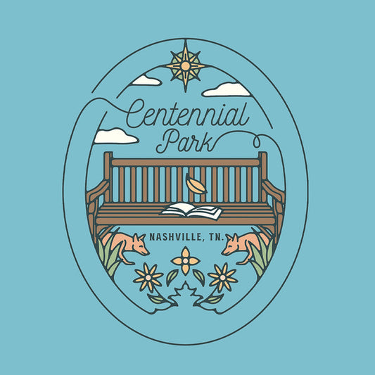 Centennial Park Bench  Crewneck Sweatshirt - oval