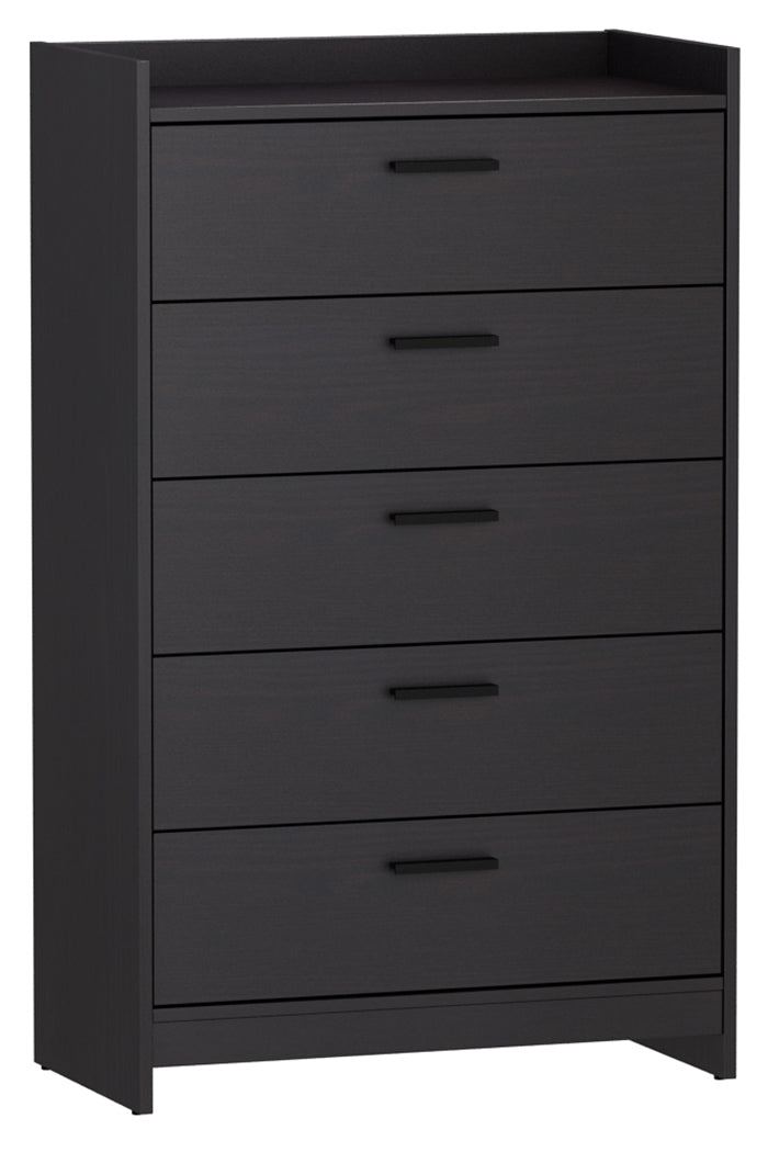 Central Park EB208748B9 Black Five Drawer Chest
