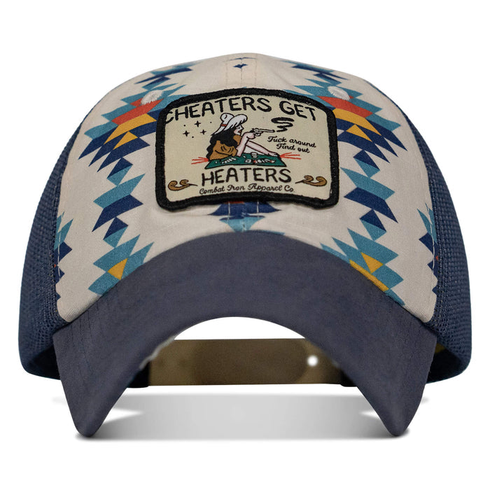 Cheaters Get Heaters Cowboy Patch Ripstop Mesh Snapback Hat