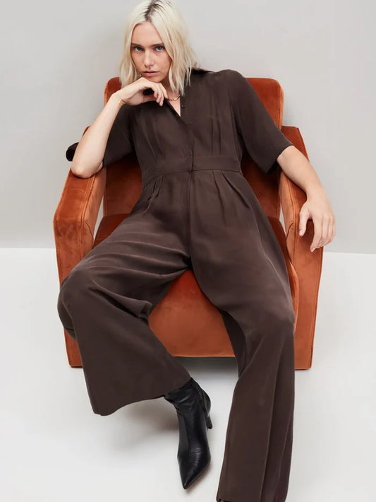 Chocolate Brown Tailored Jumpsuit