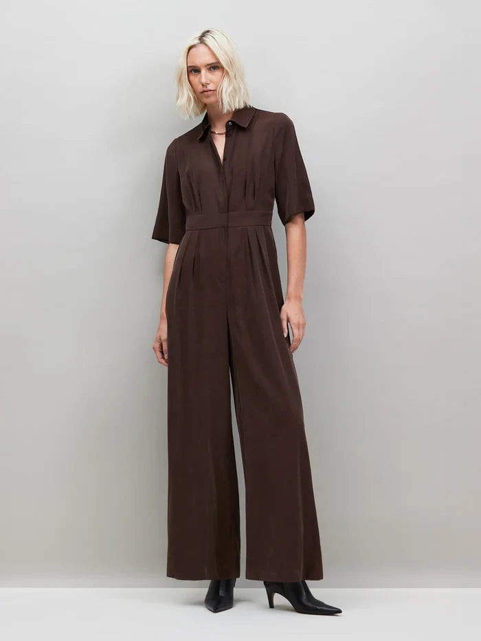 Chocolate Brown Tailored Jumpsuit