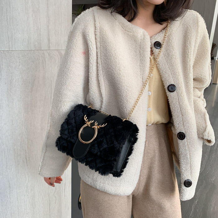 CL1116 - Plush Square Shoulder Bag