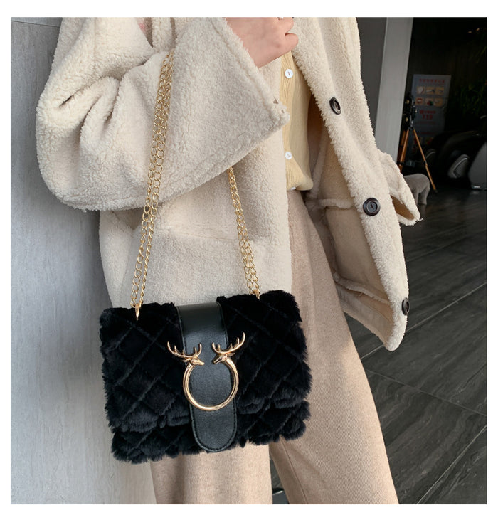 CL1116 - Plush Square Shoulder Bag