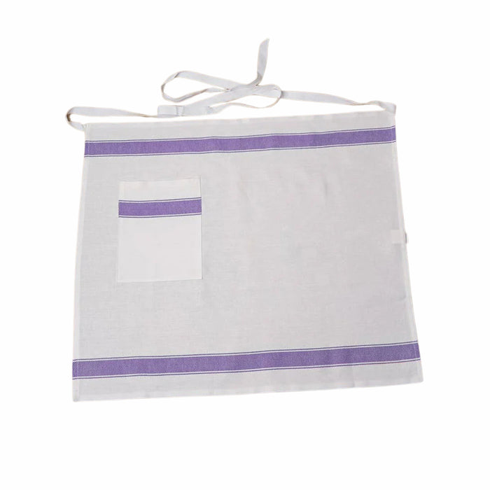 Classic Italian Apron - 100% Cotton - Herringbone Blue