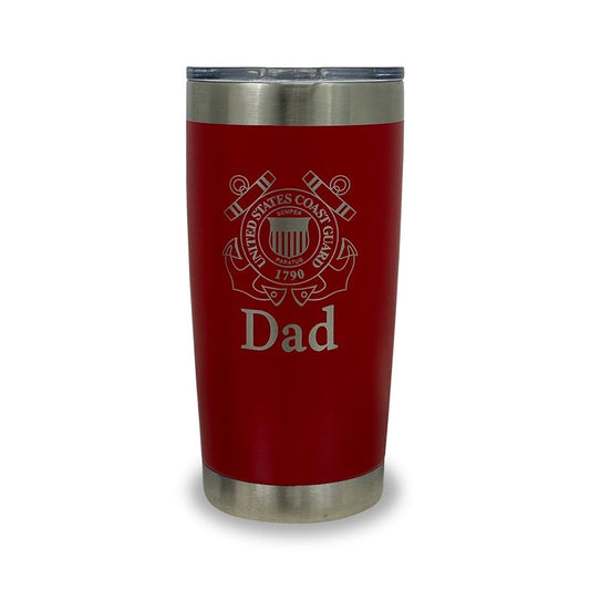 Coast Guard Dad 20oz Stainless Steel Tumbler (Red)