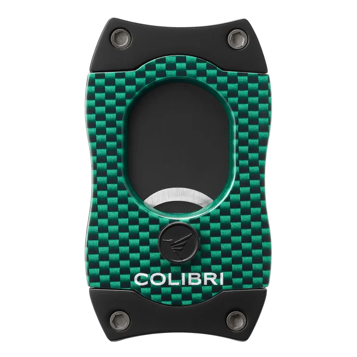 Colibri Carbon Fiber Green and BlackStraight Cut Cigar Cutter  - CU500T34