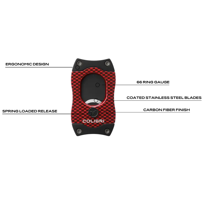 Colibri Carbon Fiber Green and BlackStraight Cut Cigar Cutter  - CU500T34