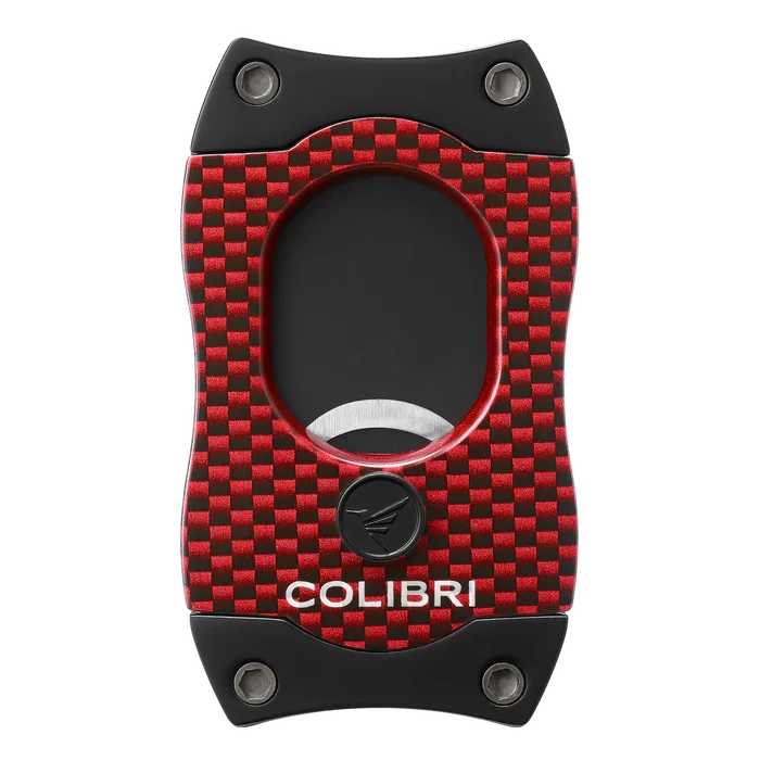 Colibri  Carbon Fiber Red and Black Straight Cut Cigar Cutter - CU500T32