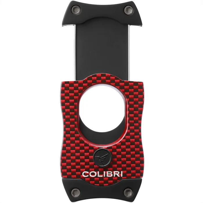 Colibri  Carbon Fiber Red and Black Straight Cut Cigar Cutter - CU500T32