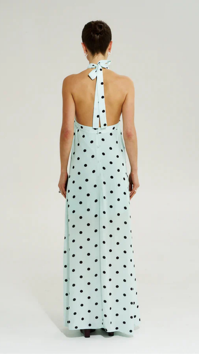 CROSS OVER HALTER MAXI DRESS