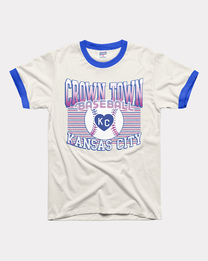 Crown Town City Gradient White & Royal Unisex Ringer