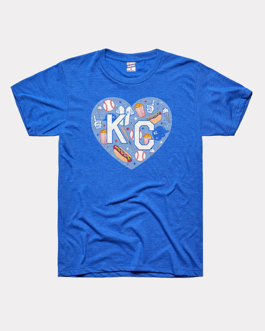 Crown Town KC Heart Heather Royal T-Shirt