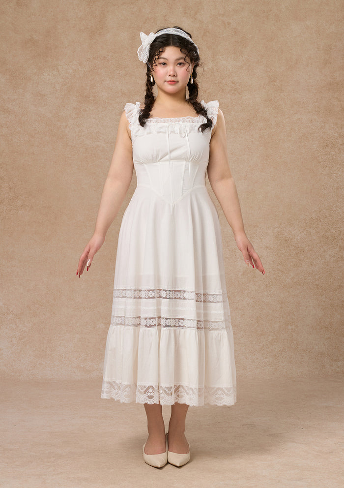 Curve & Plus "Pure White" Garnet Corset Dress