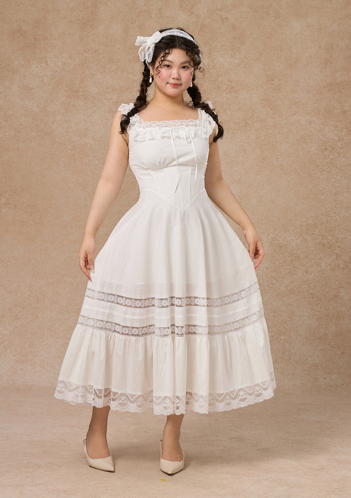 Curve & Plus "Pure White" Garnet Corset Dress