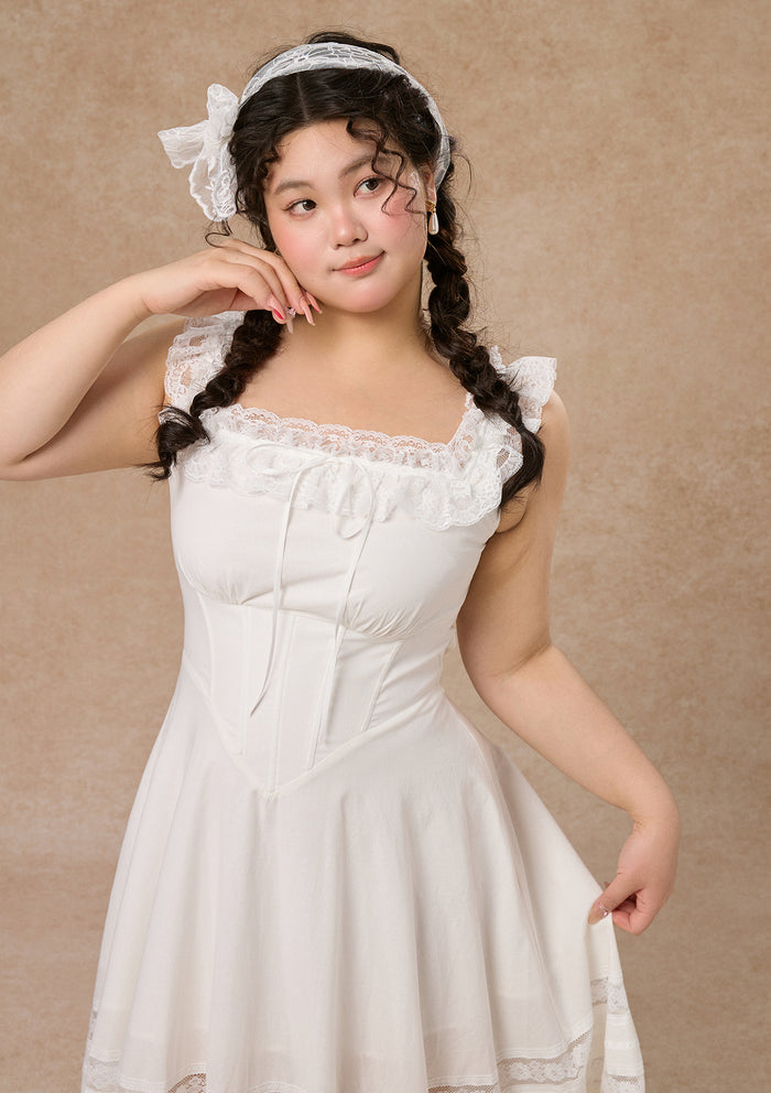 Curve & Plus "Pure White" Garnet Corset Dress