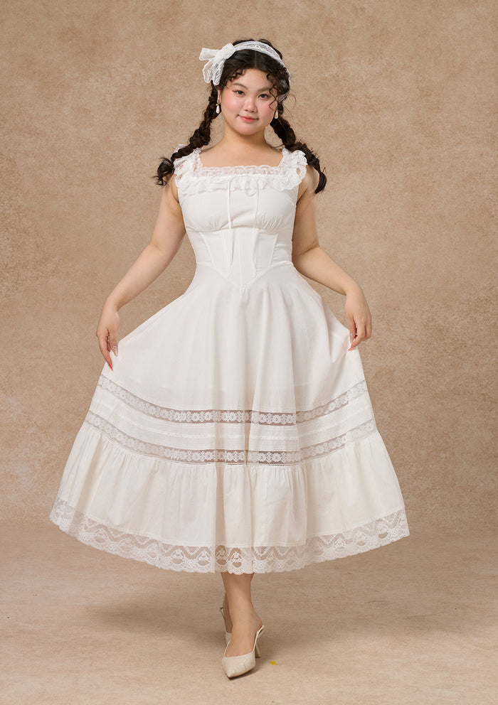 Curve & Plus "Pure White" Garnet Corset Dress
