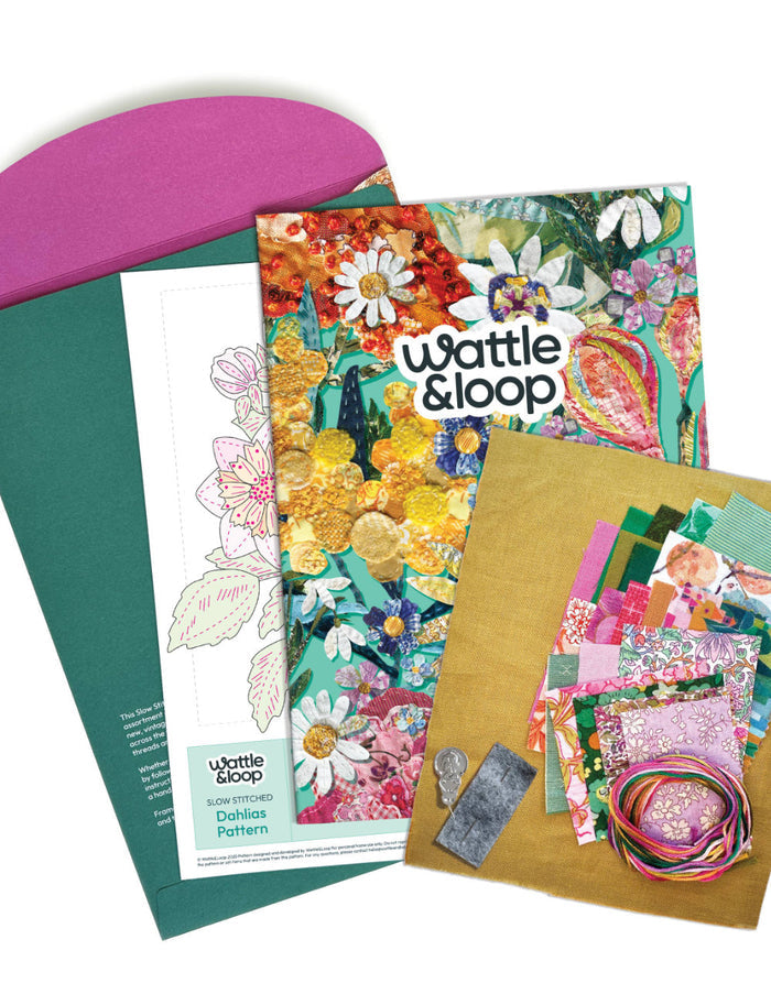 Dahlia Slow Stitching Kit, Wattle & Loop