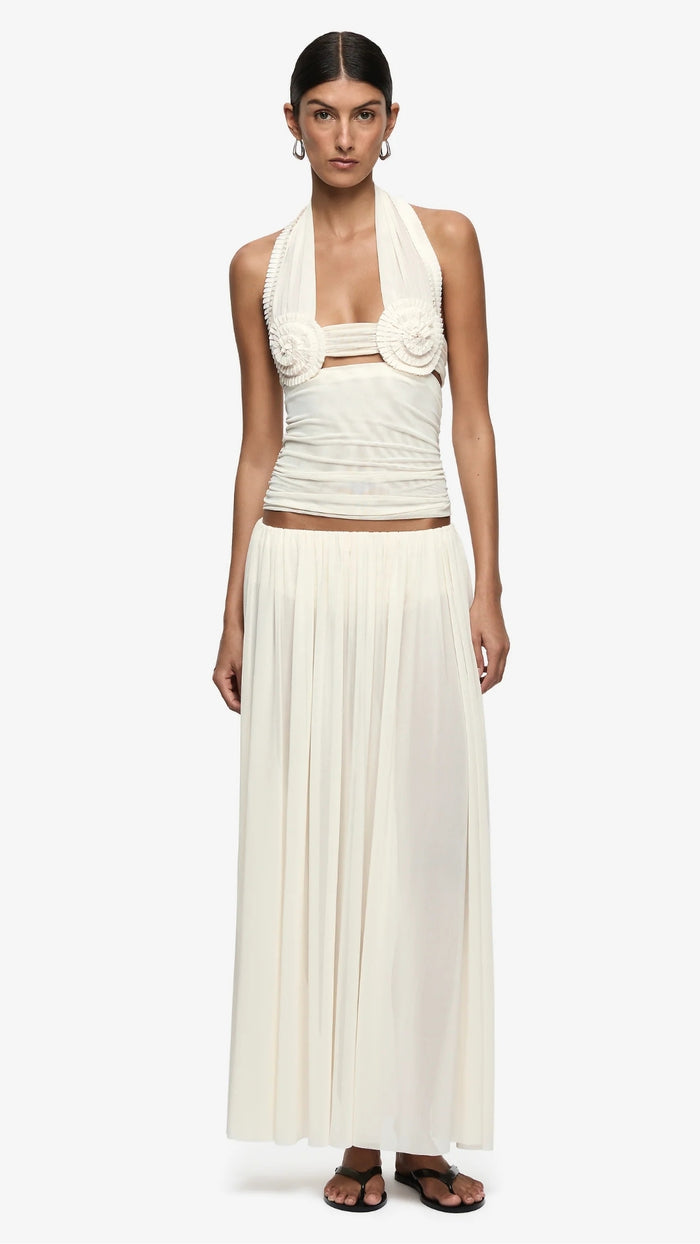 Dante Spiral Halter Top in Buttercream.