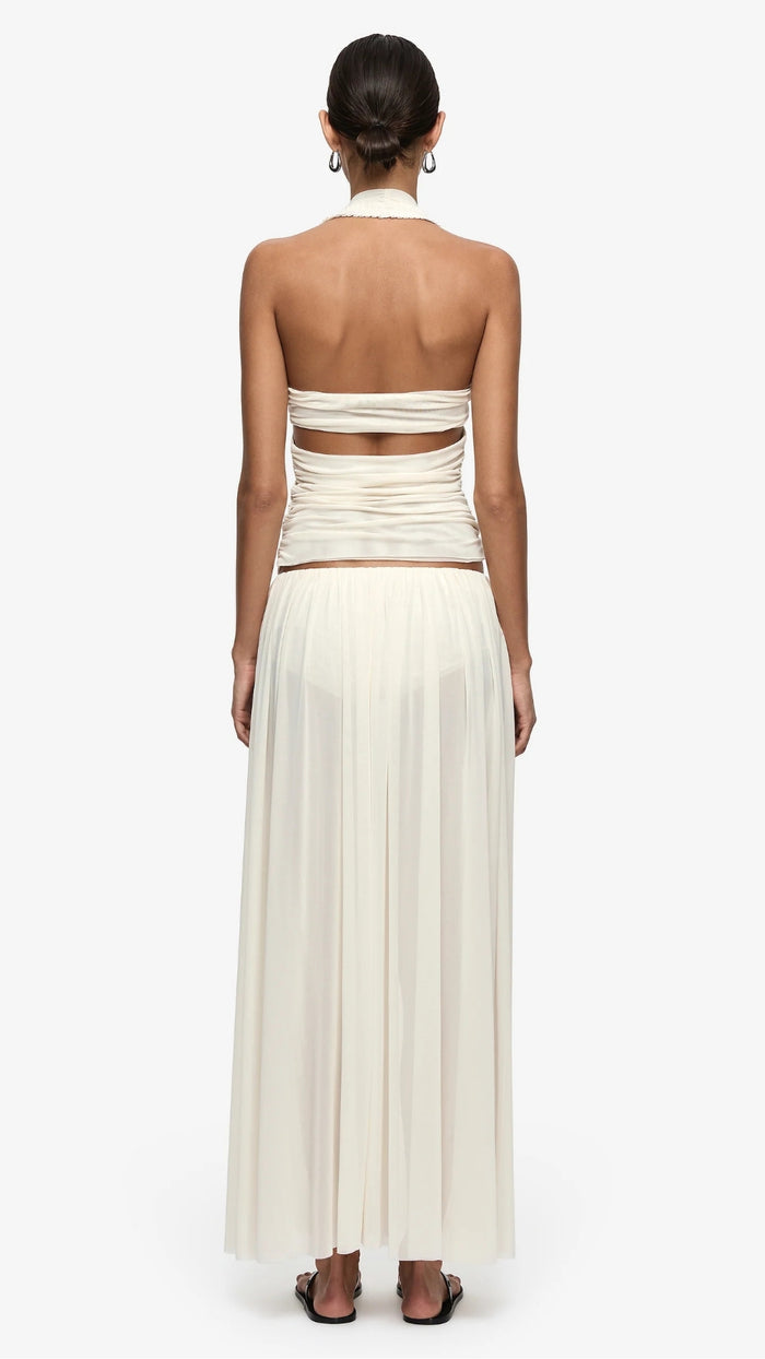Dante Spiral Halter Top in Buttercream.