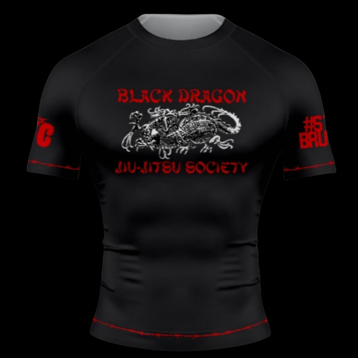 Brutal Cuddlers Deadliest Jiu Jitsu Club BJJ rashguard front view for no gi grappling