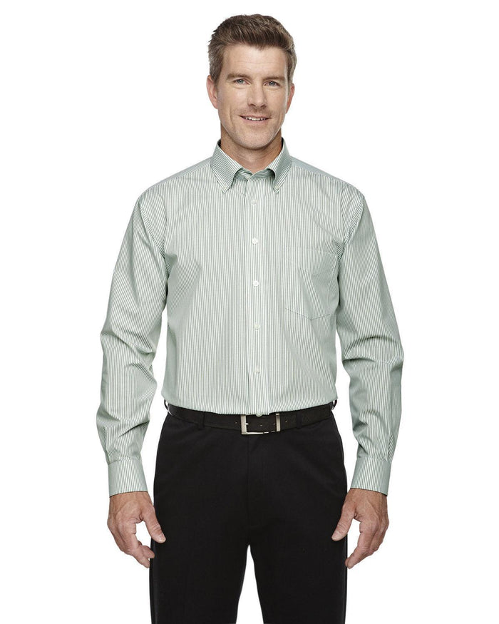 Devon & Jones Crown Woven Banker Stripe-Men's Dress Shirts-Devon&Jones-Dill-S-Thread Logic