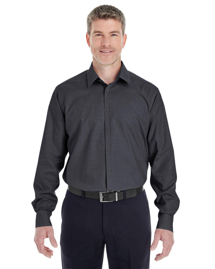 Devon & Jones Crown Woven Royal Dobby Shirt-Men's Dress Shirts-Devon&Jones-Black-S-Thread Logic