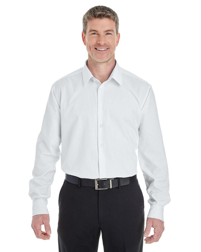 Devon & Jones Crown Woven Royal Dobby Shirt-Men's Dress Shirts-Devon&Jones-White-S-Thread Logic