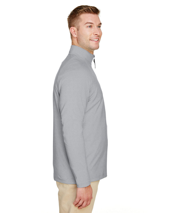 no-logo Devon & Jones CrownLux Performance Clubhouse Micro-Stripe Quarter-Zip-Men's Layering-Devon&Jones-Thread Logic